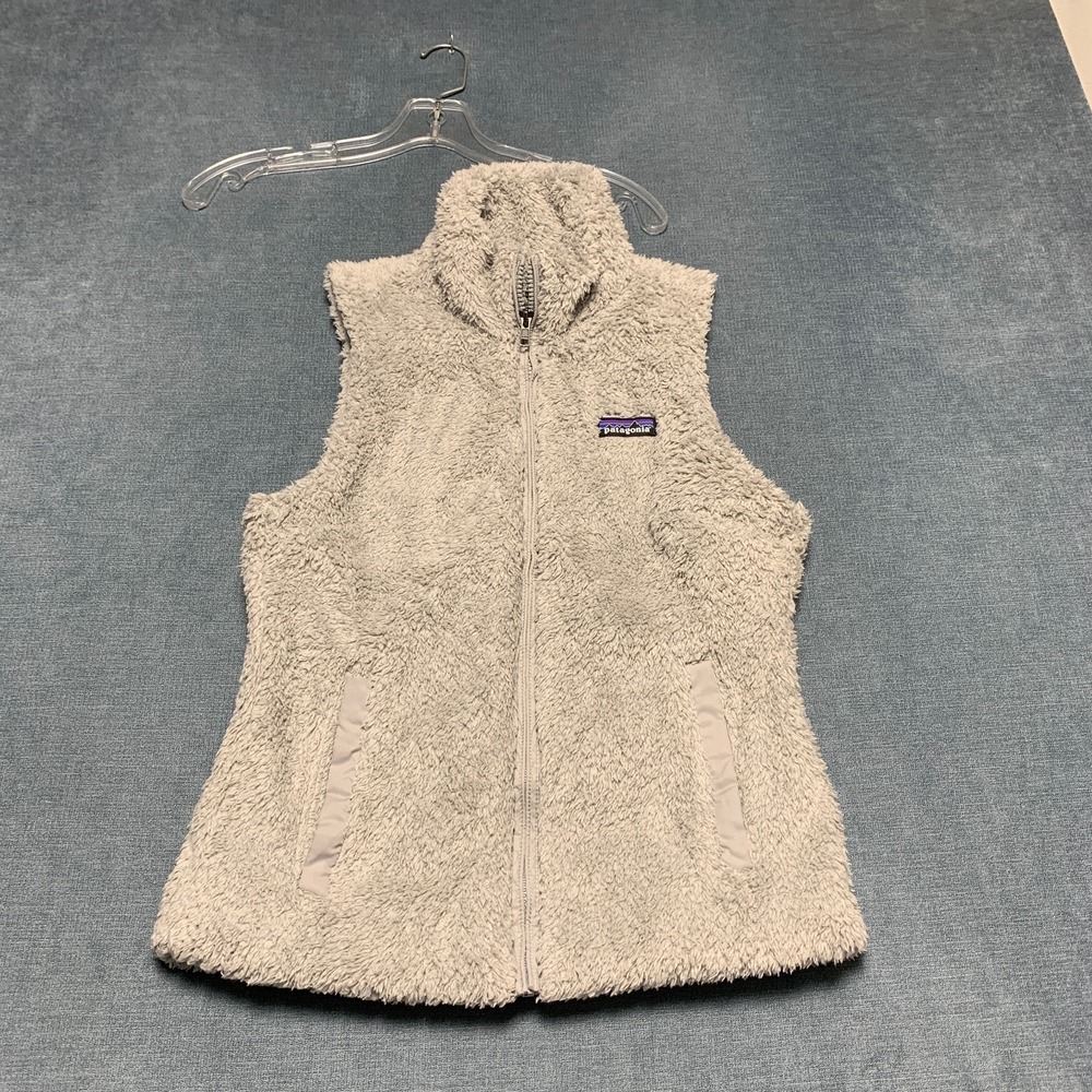 Patagonia Los Gatos Fleece Vest Womens Small Gray Sleeveless Mock Neck Full Zip